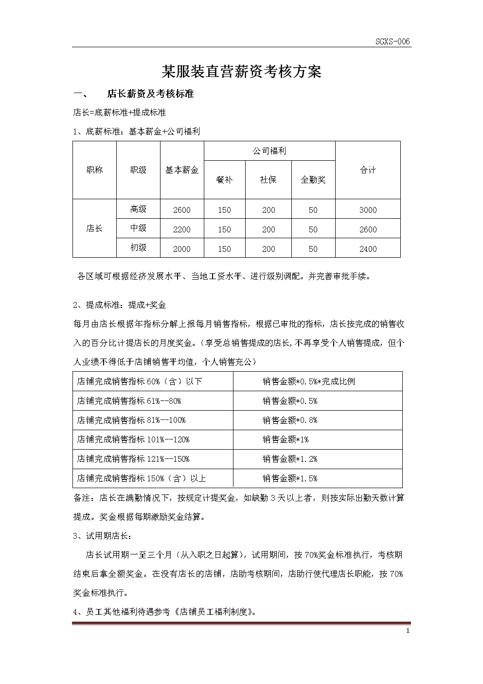 企业工资薪酬方案(企业薪酬管理制度方案)