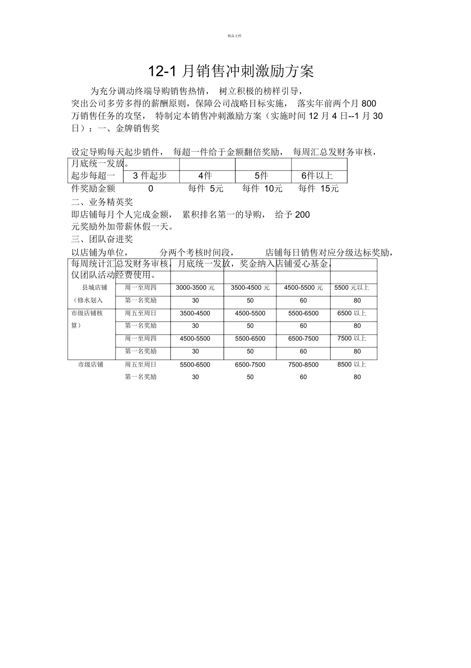 销售人员奖励方案完整版(销售人员奖励方案完整版范文)