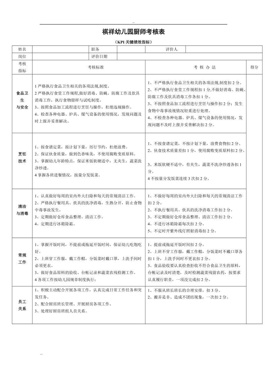 烘焙员工考核标准(烘焙员工考核标准最新)