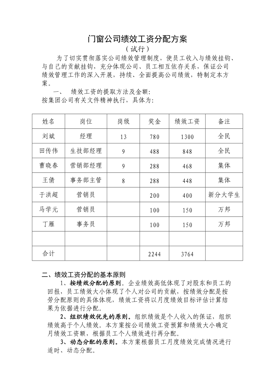 员工薪酬分配办法(员工薪酬分配办法建议)