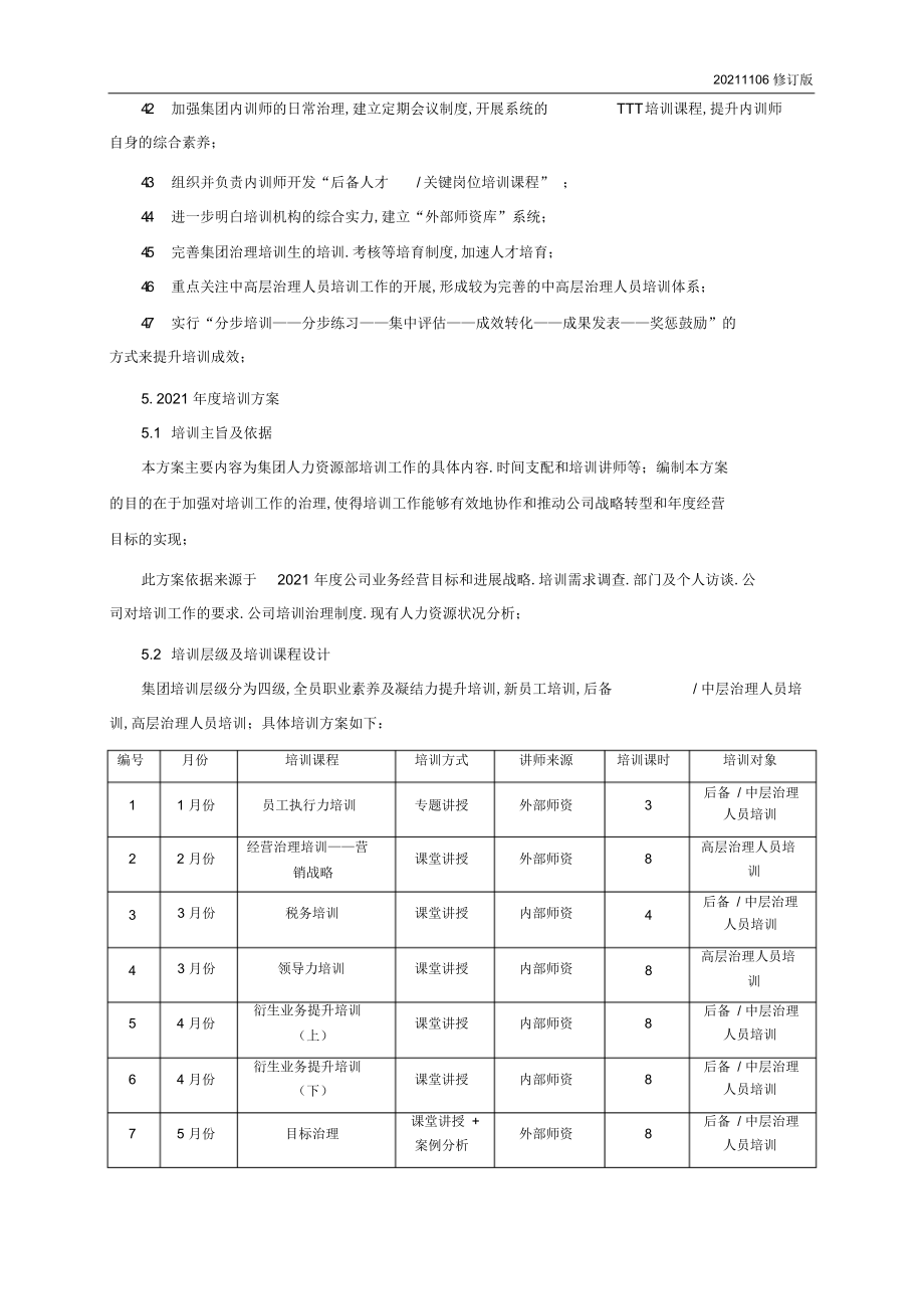 公司2022年度培训计划(2022年度培训计划表完整版)